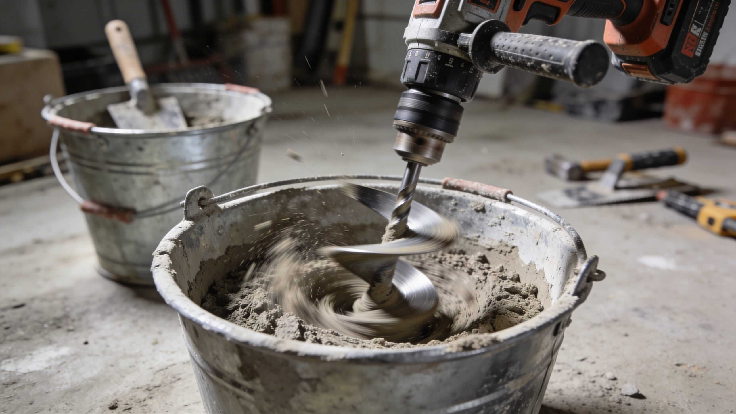 Mixing drill for mortar and compound