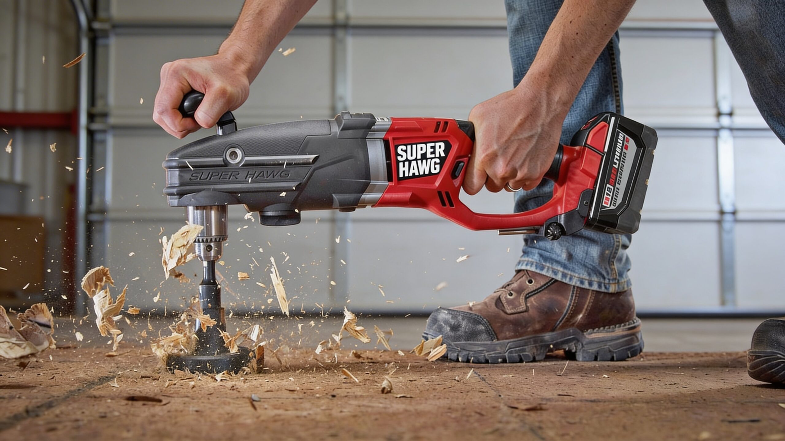 Right-angle drill representing tight-space drilling