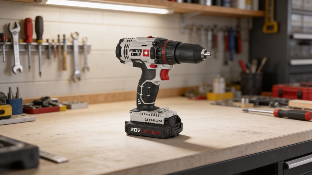 Cordless drills being used during a home remodeling project with wood framing and renovation tools visible
