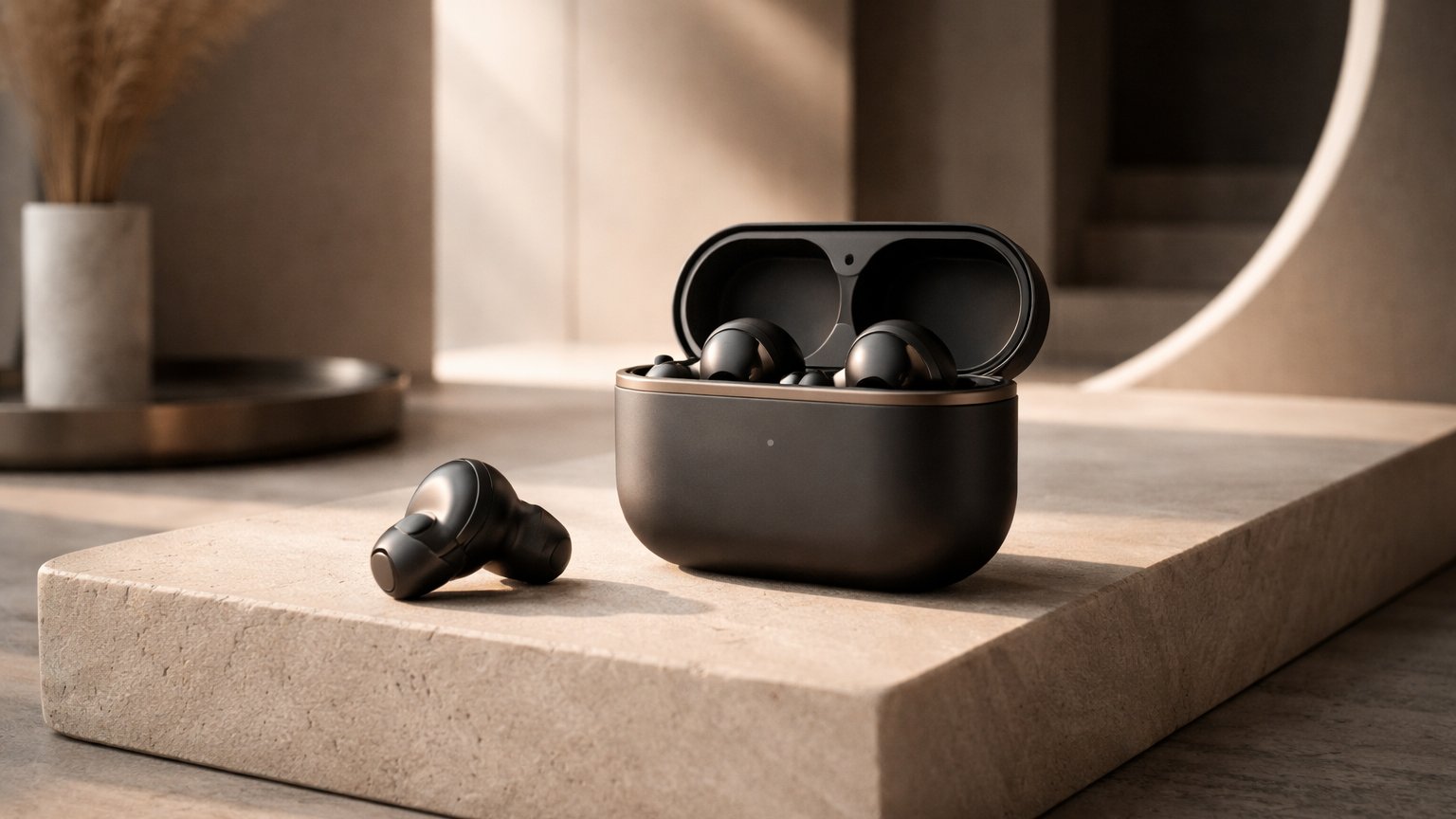 True wireless earbuds in a premium setup