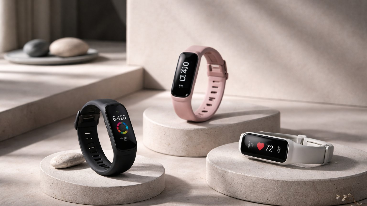 Basic fitness tracker showing steps and activity tracking