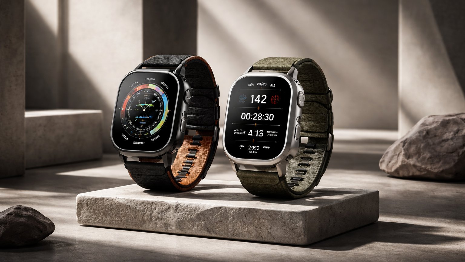 Rugged smartwatch designed for outdoor and extreme conditions
