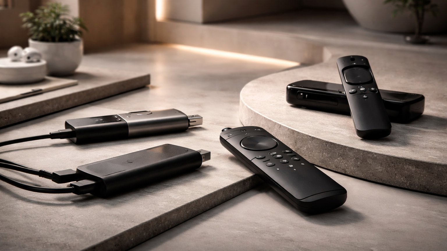 Streaming stick connected behind a TV