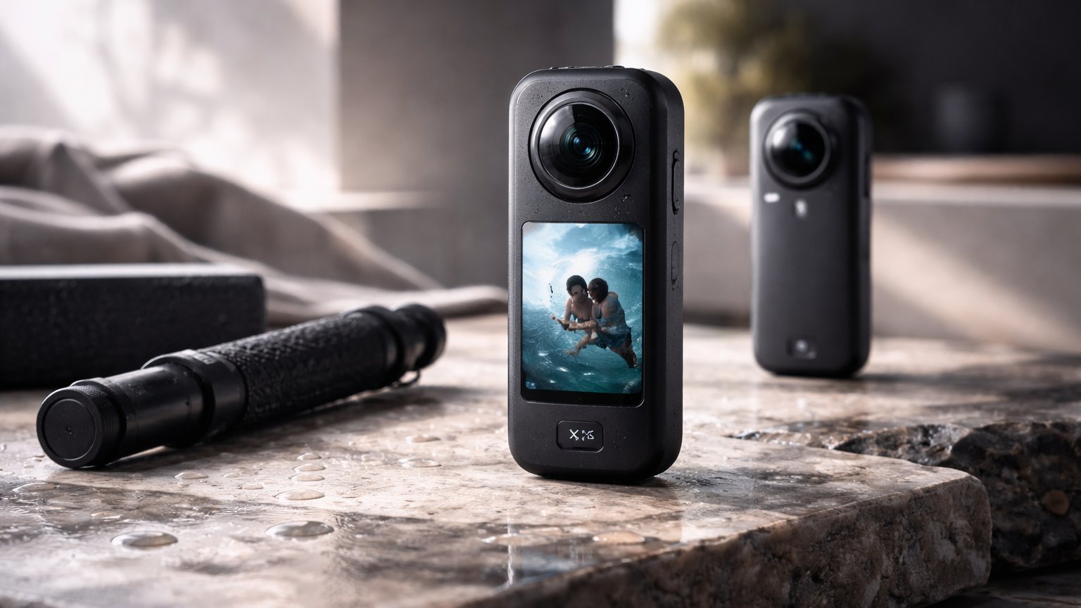 360 camera capturing immersive spherical video content