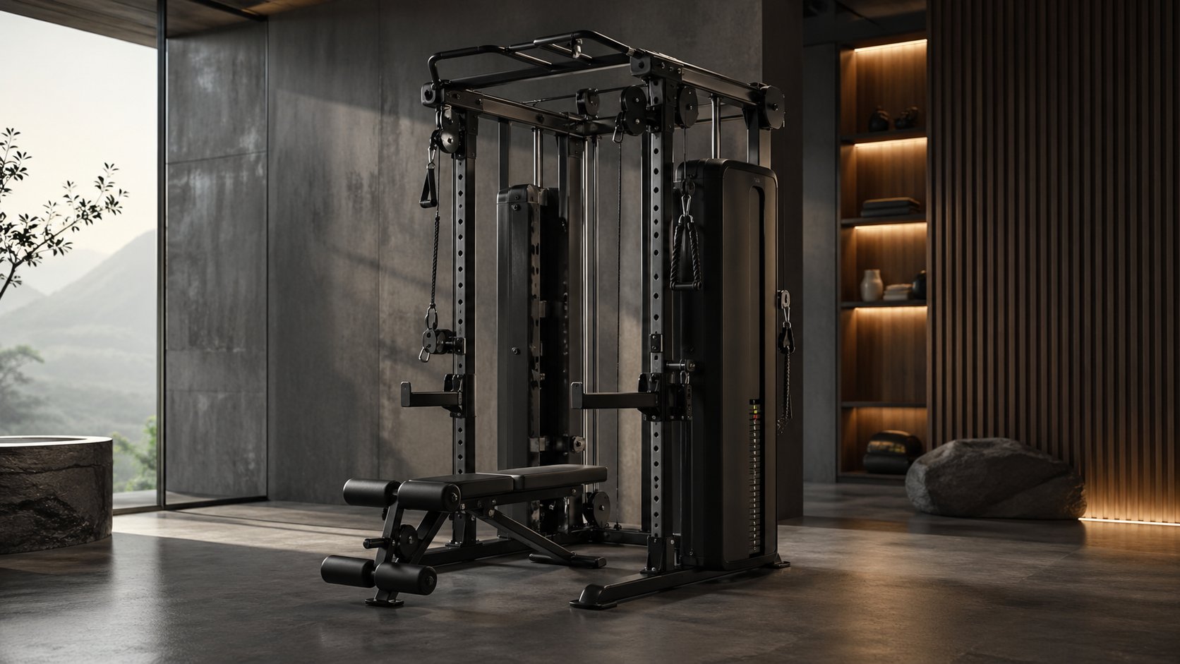 All-in-one home gym system representing full-body home training