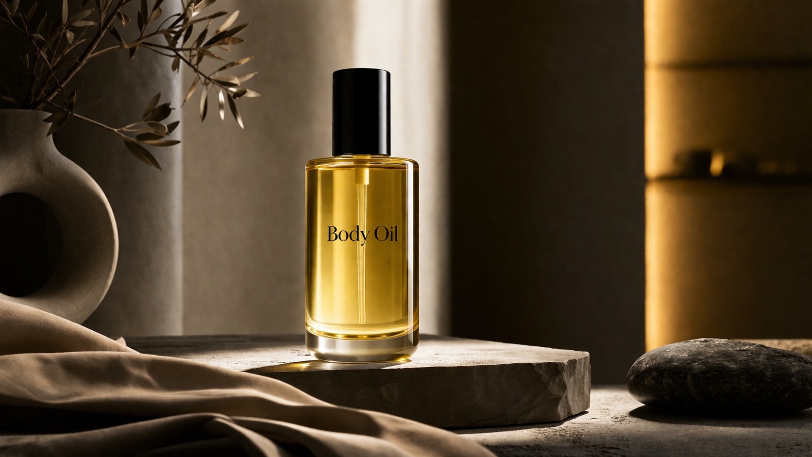 Body oil representing glowing hydrated skin