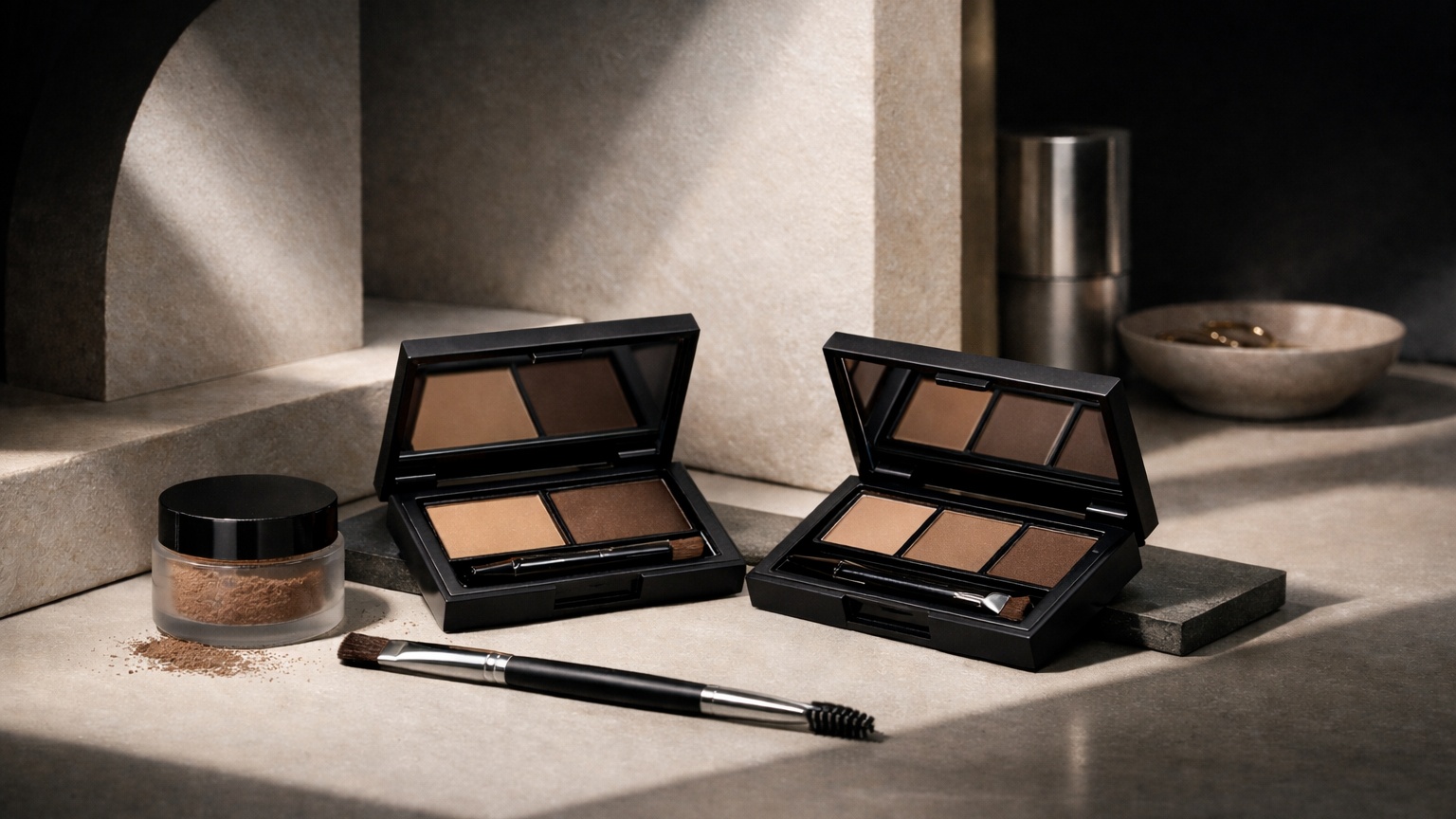 Brow powder palette for soft definition