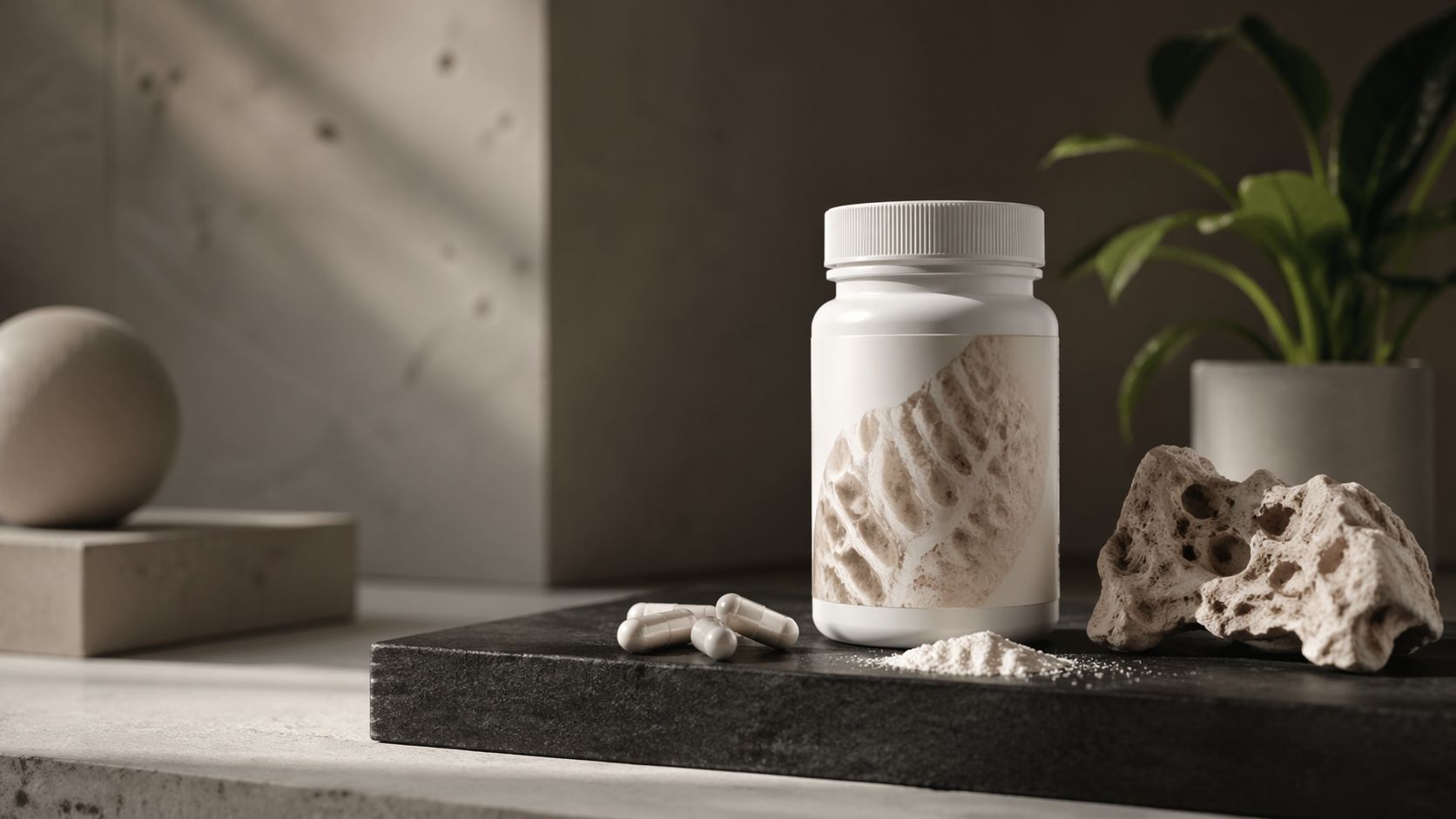 Calcium supplements supporting bone strength and density