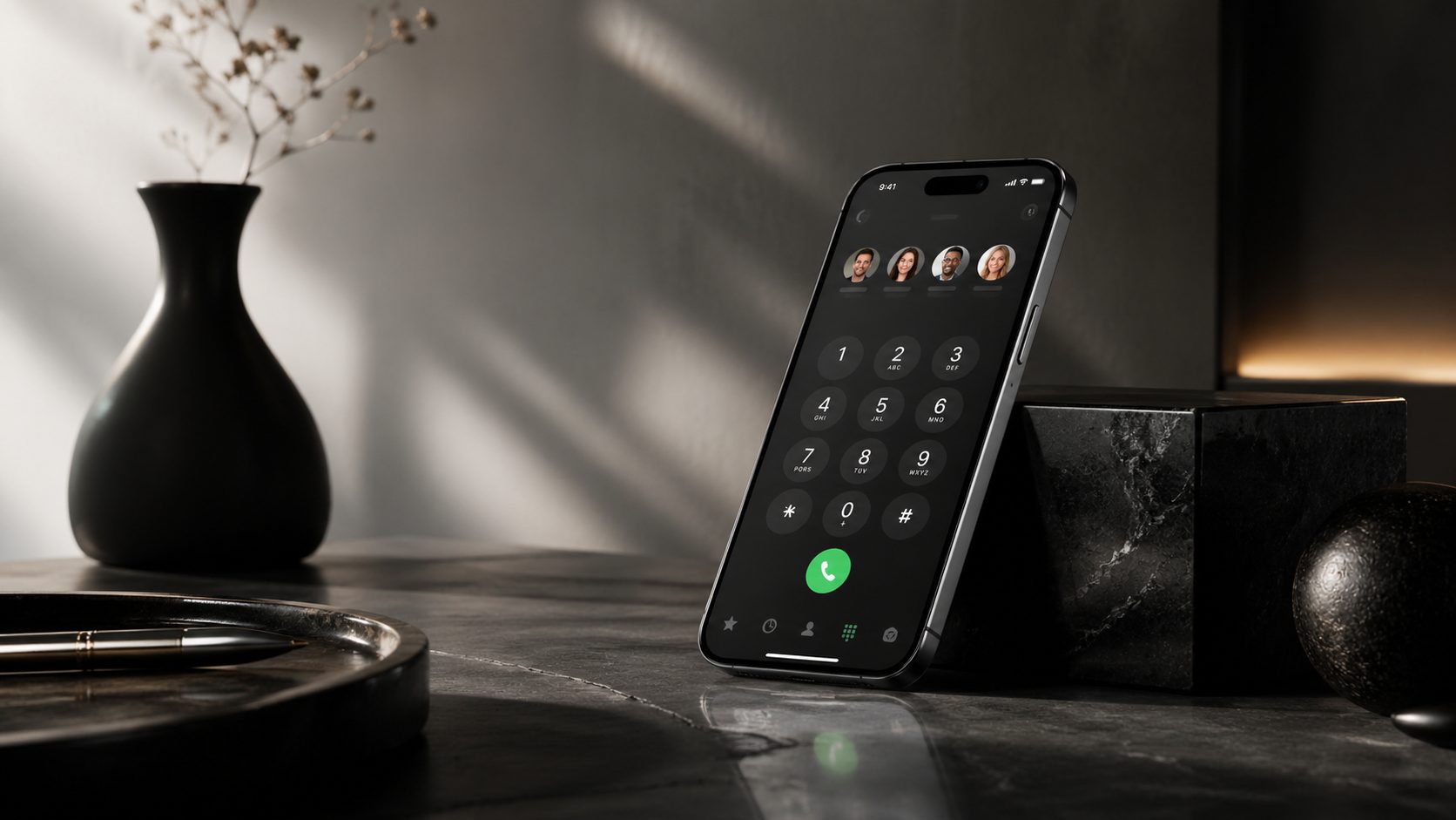 Dialer app interface for managing calls and contacts