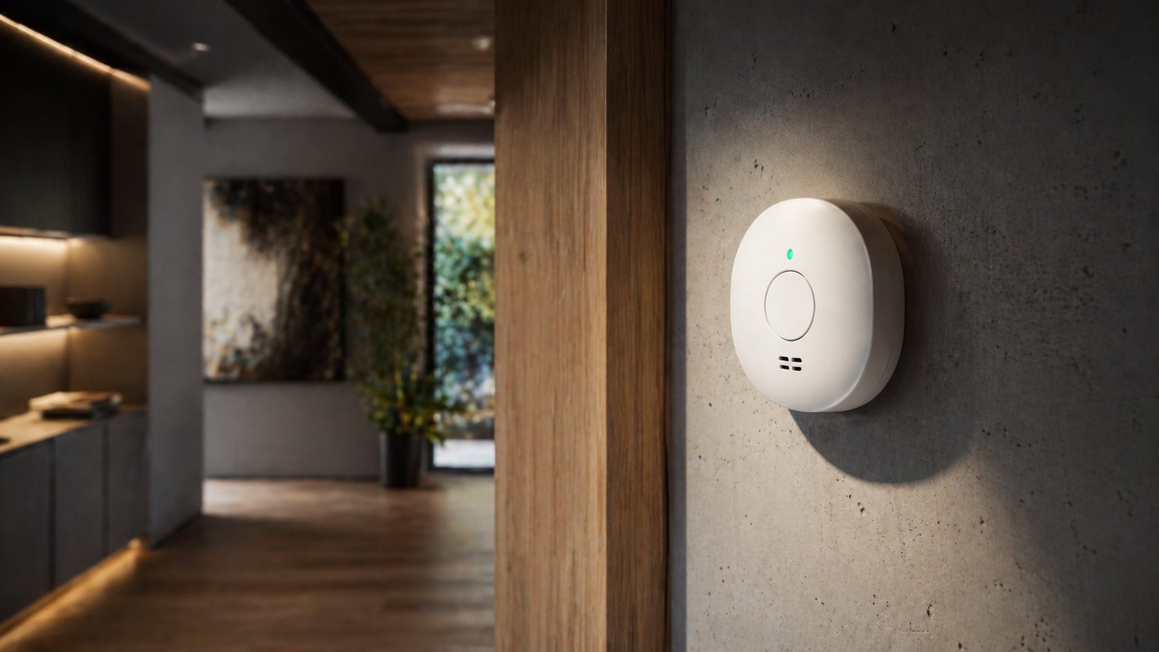 Carbon monoxide detector representing invisible gas protection