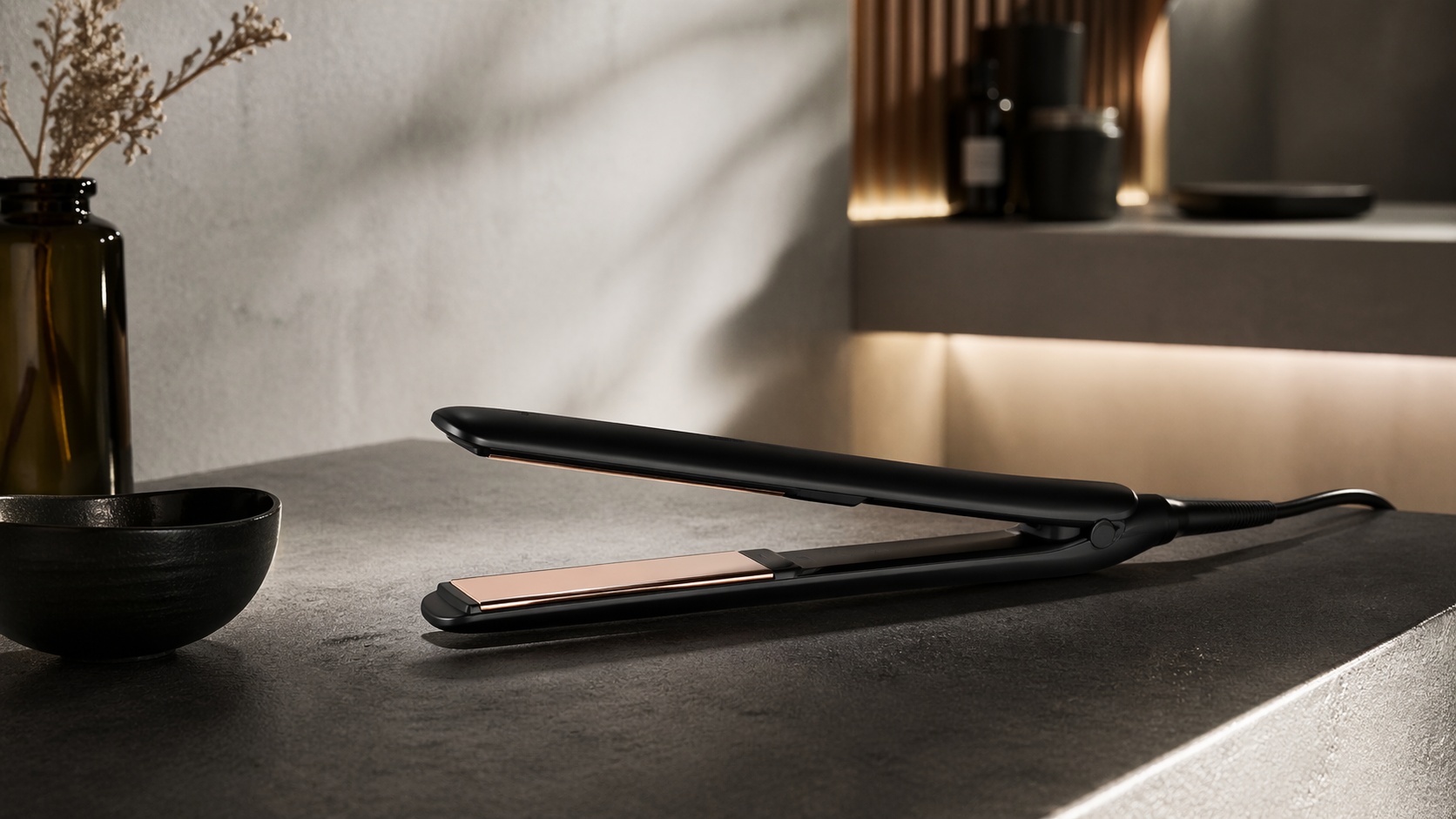 Ceramic flat iron for smooth, even heat styling