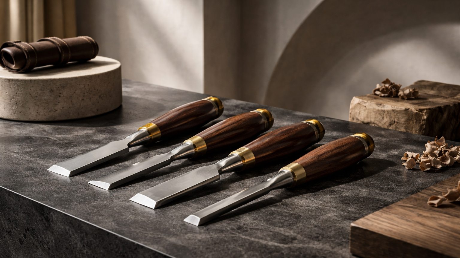 Chisels for carving and shaping wood