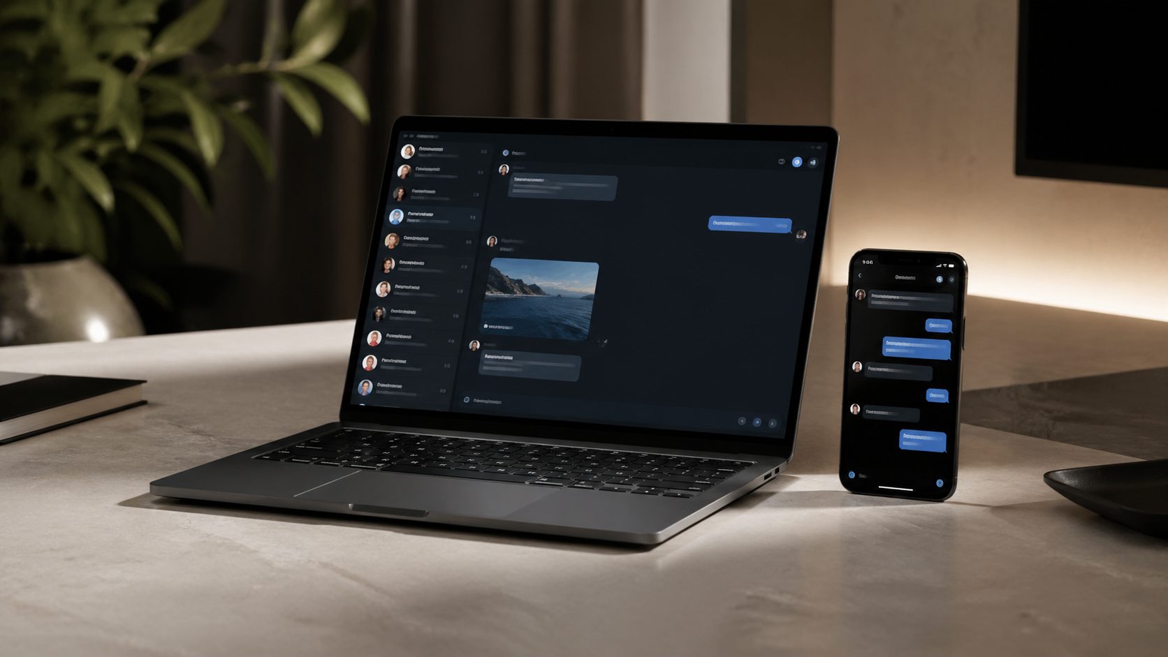 Messaging across multiple devices representing cross-platform communication