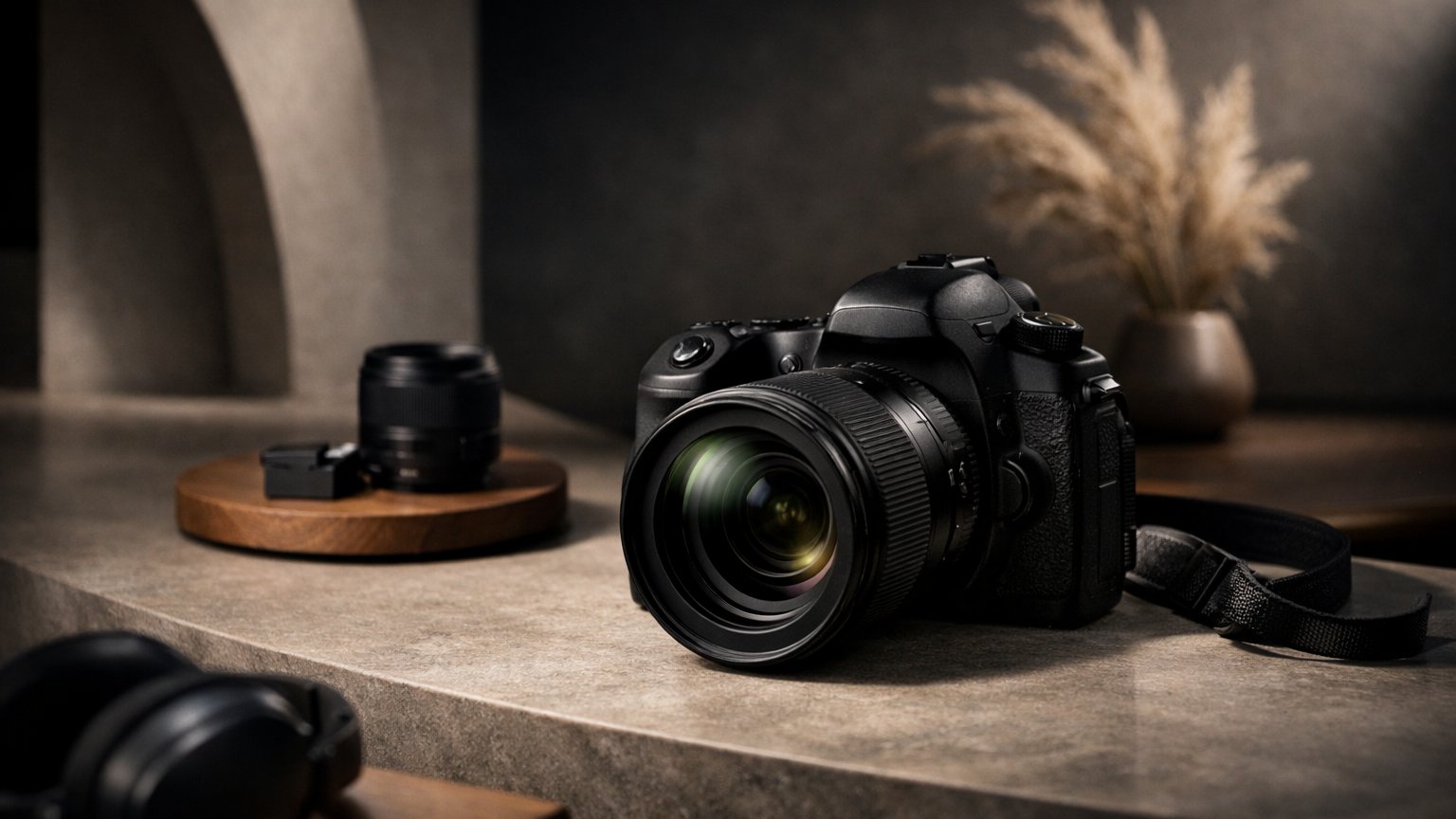 DSLR camera representing traditional photography systems