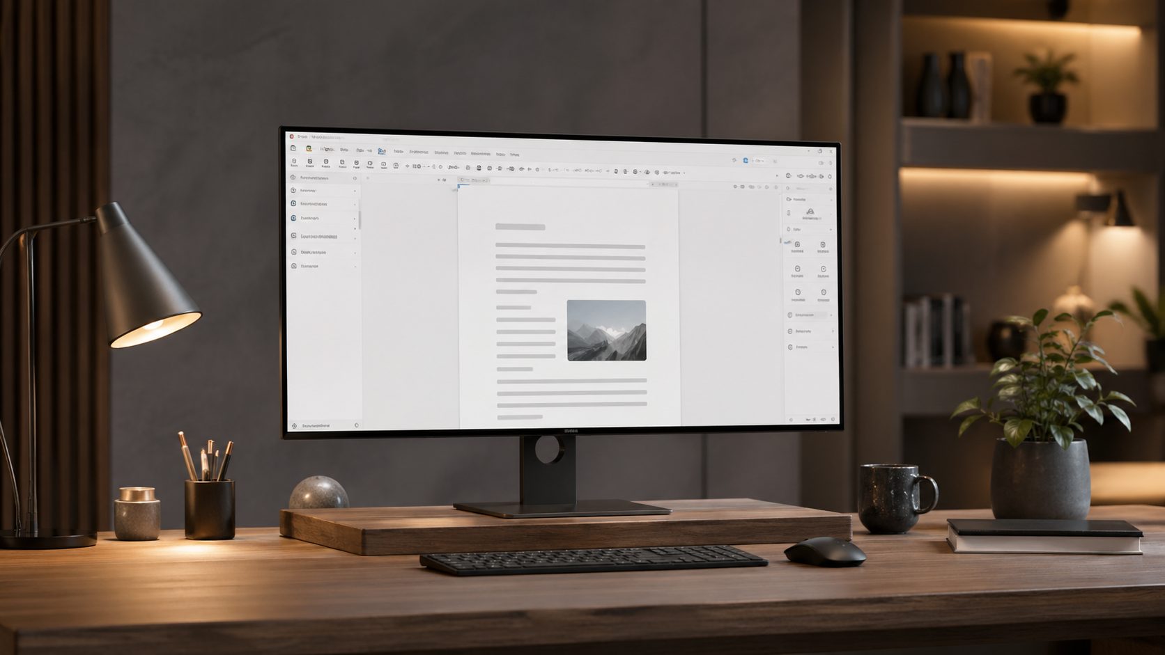 Document editor software interface for writing and formatting documents