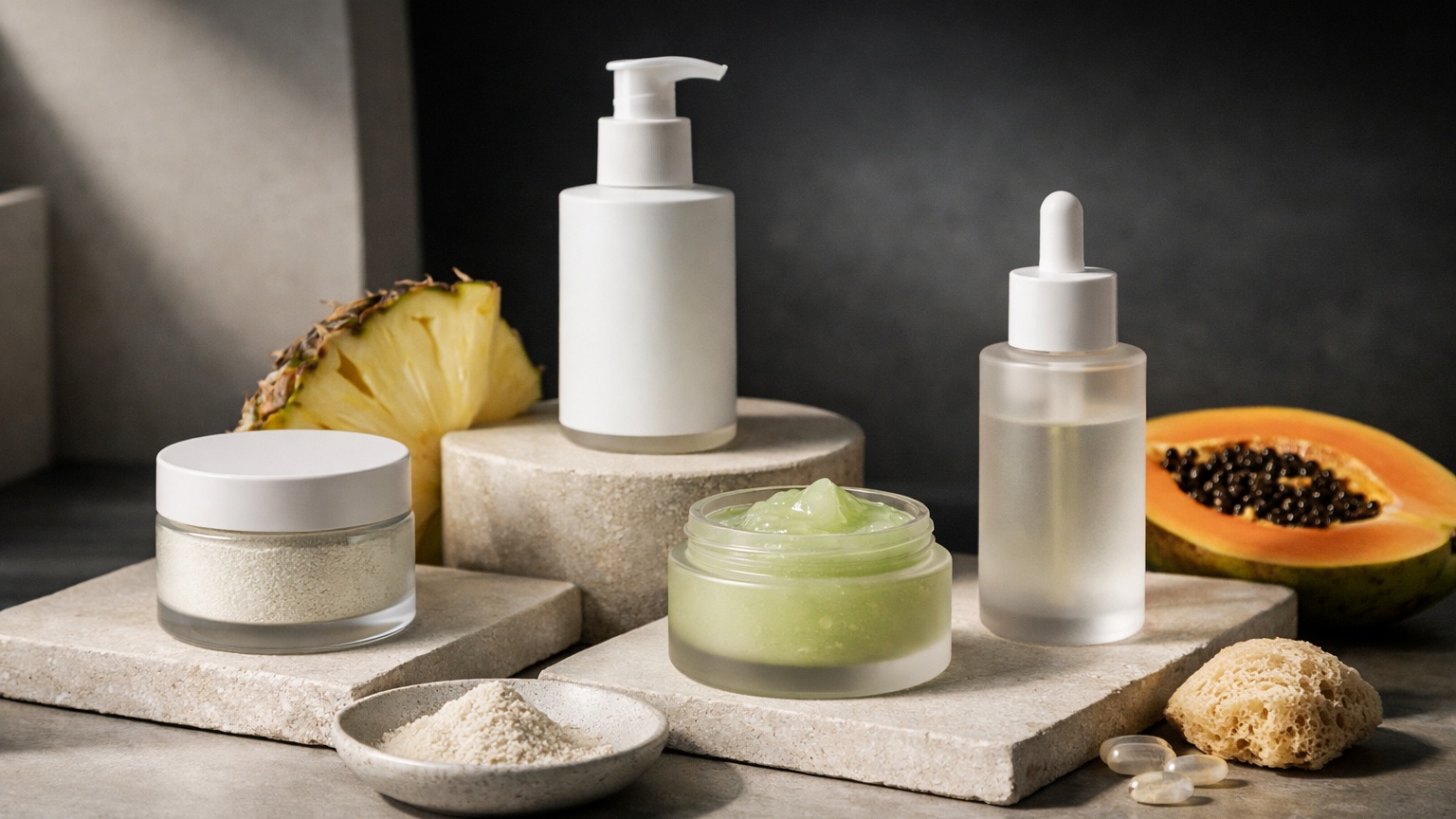 Gentle skincare mask representing enzyme exfoliation