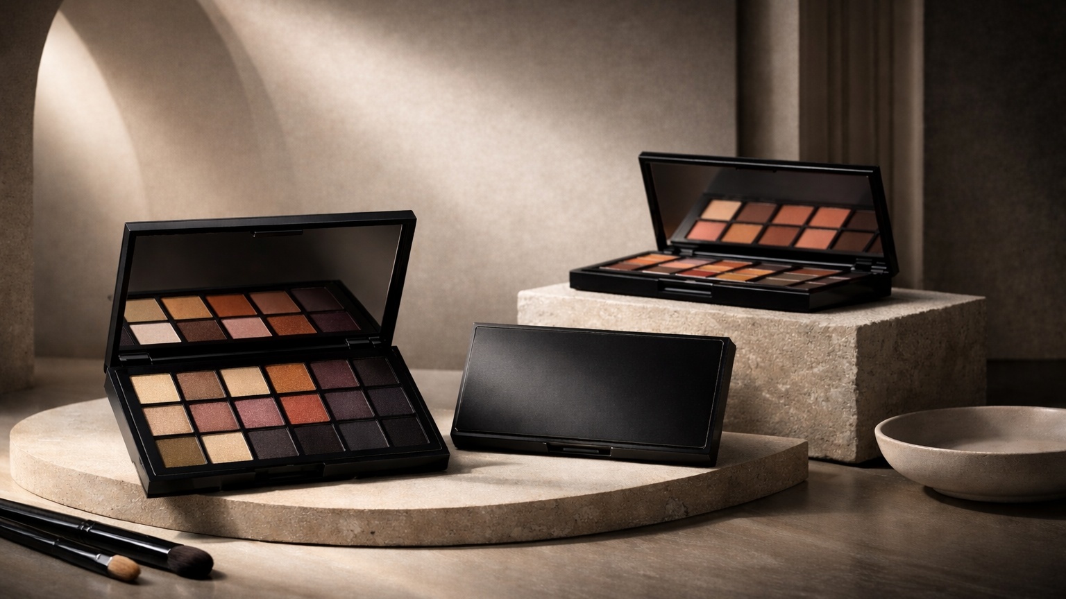 Eyeshadow palette with multiple shades
