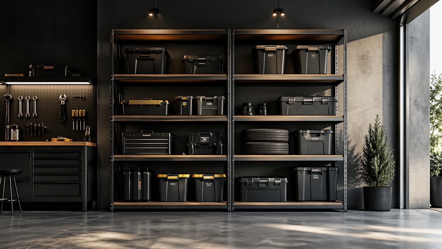 Garage shelving systems for organized storage