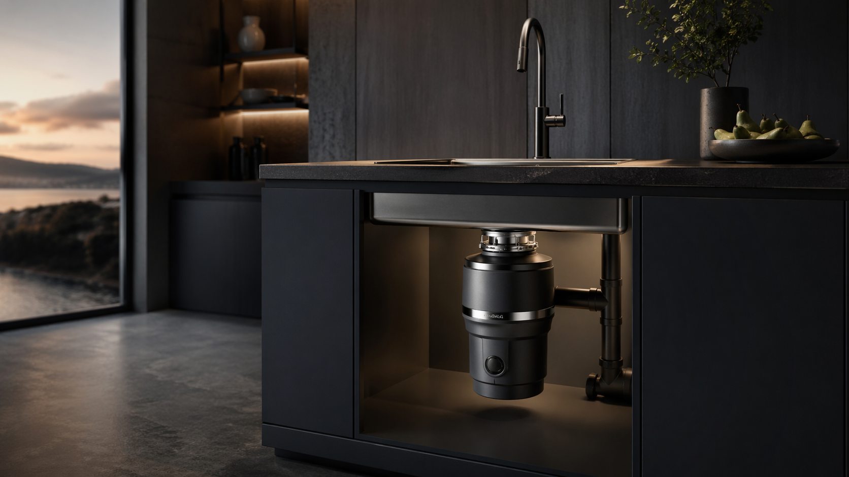 Garbage disposal unit under sink