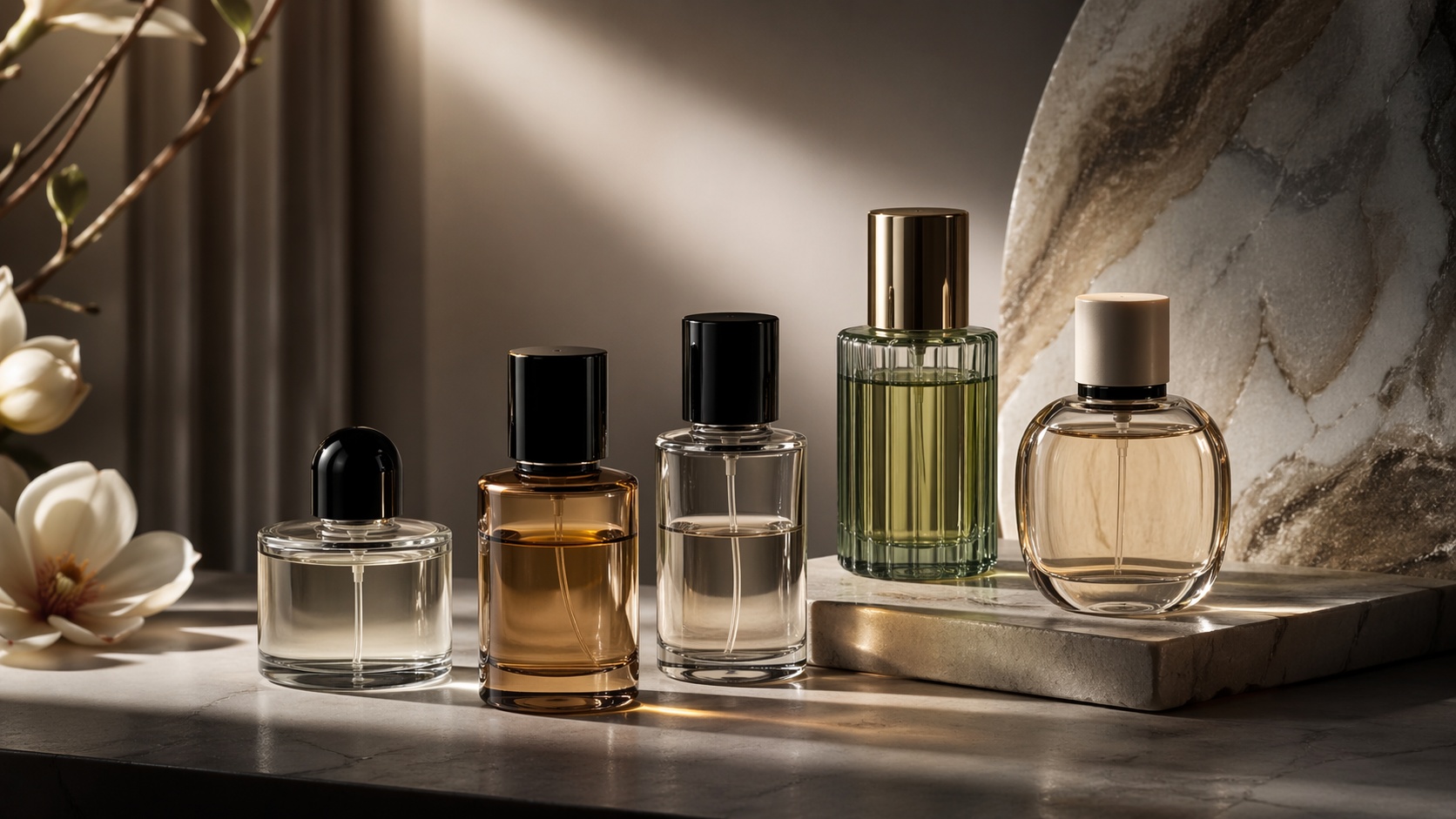 Hair perfume bottles representing hair perfume reviews