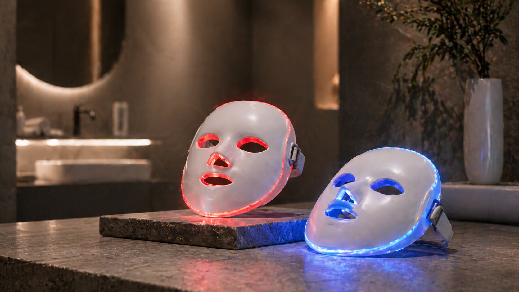 LED face mask for full-face light therapy treatments