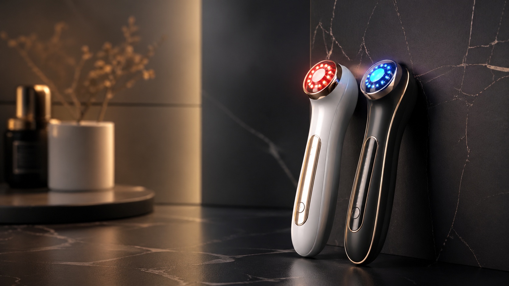 Handheld LED device for targeted skincare treatments