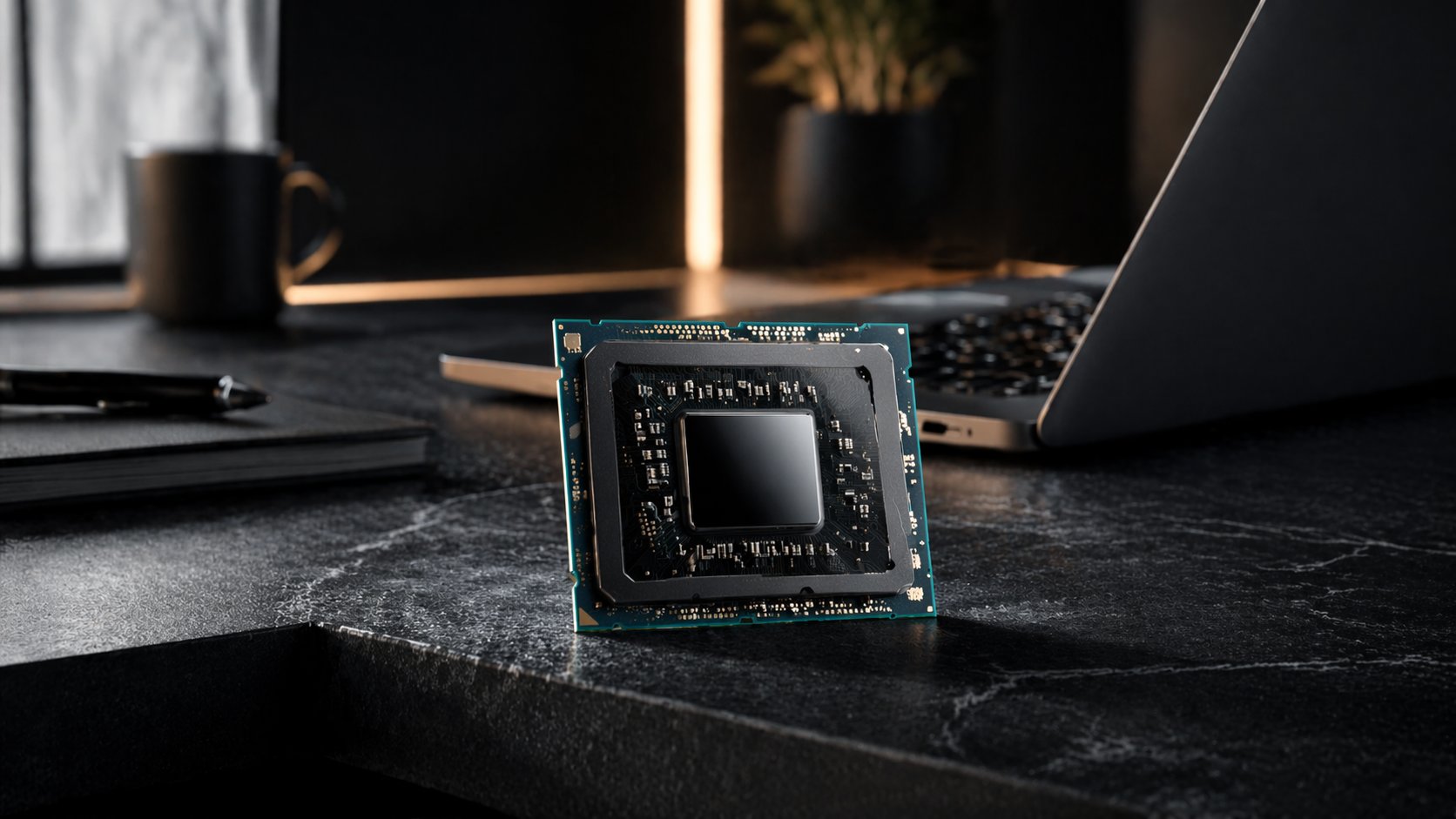 Laptop CPU representing efficient mobile processors