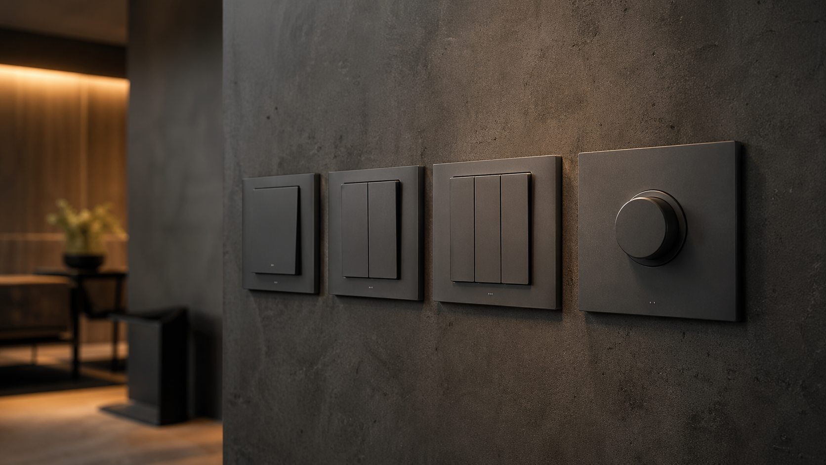 Light switches representing everyday wall switch options