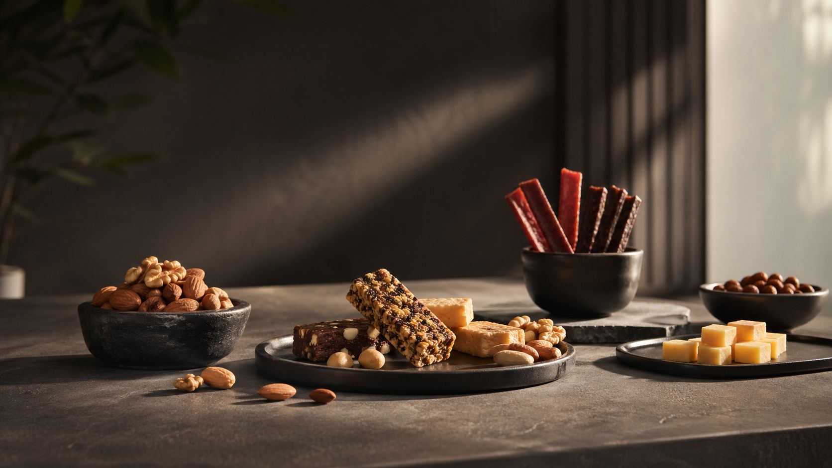 Low-carb snacks representing reduced carbohydrate food choices