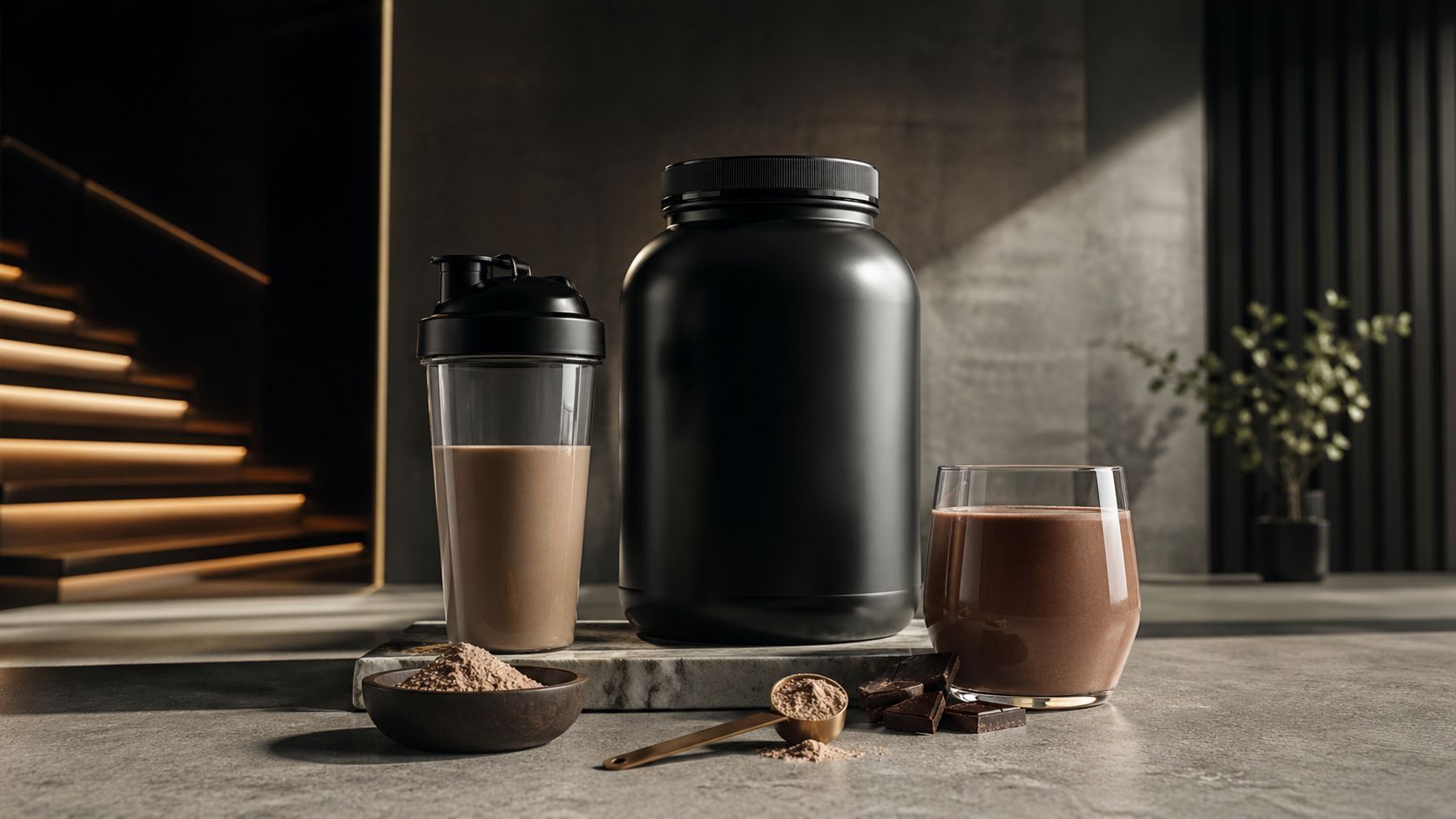 Meal replacement shake representing convenient liquid nutrition