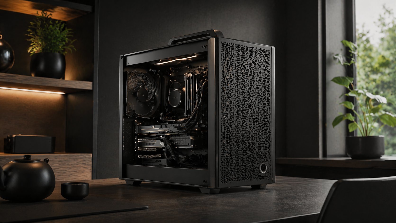 Mini-ITX PC case representing compact builds