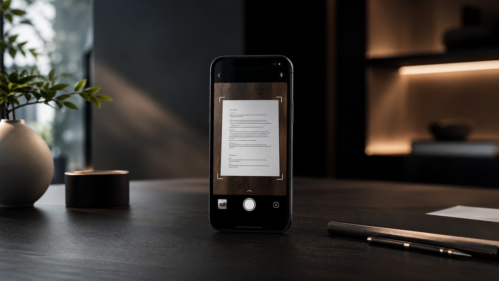 Smartphone scanning documents using mobile scanning app