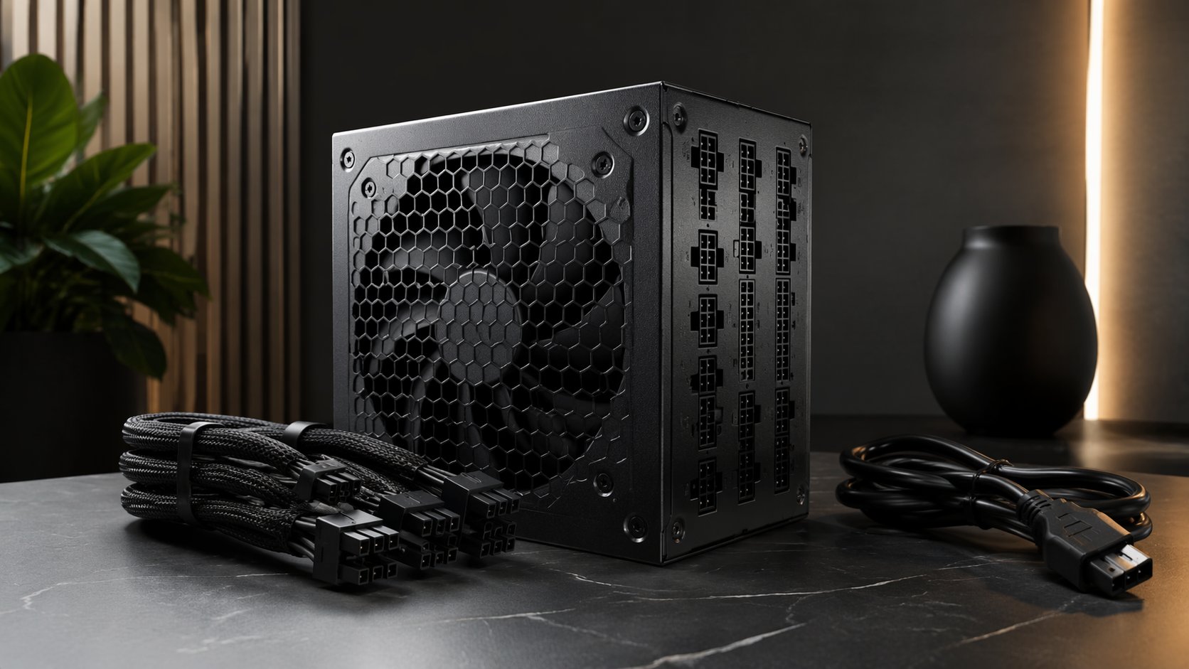 Modular power supply with detachable cables