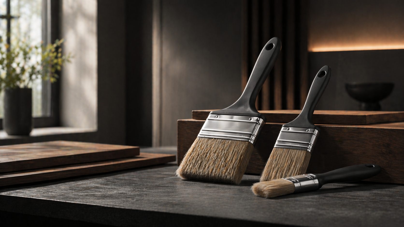 Paint brush for trim and detailed work