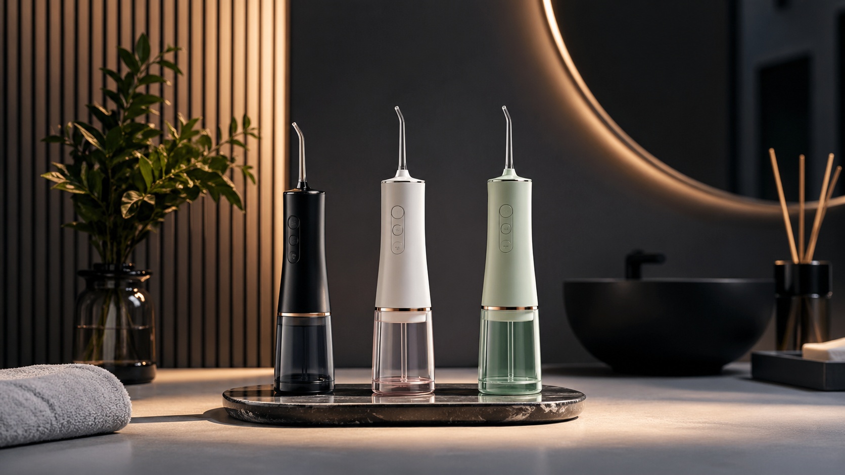 Portable water flosser representing flexible everyday oral care
