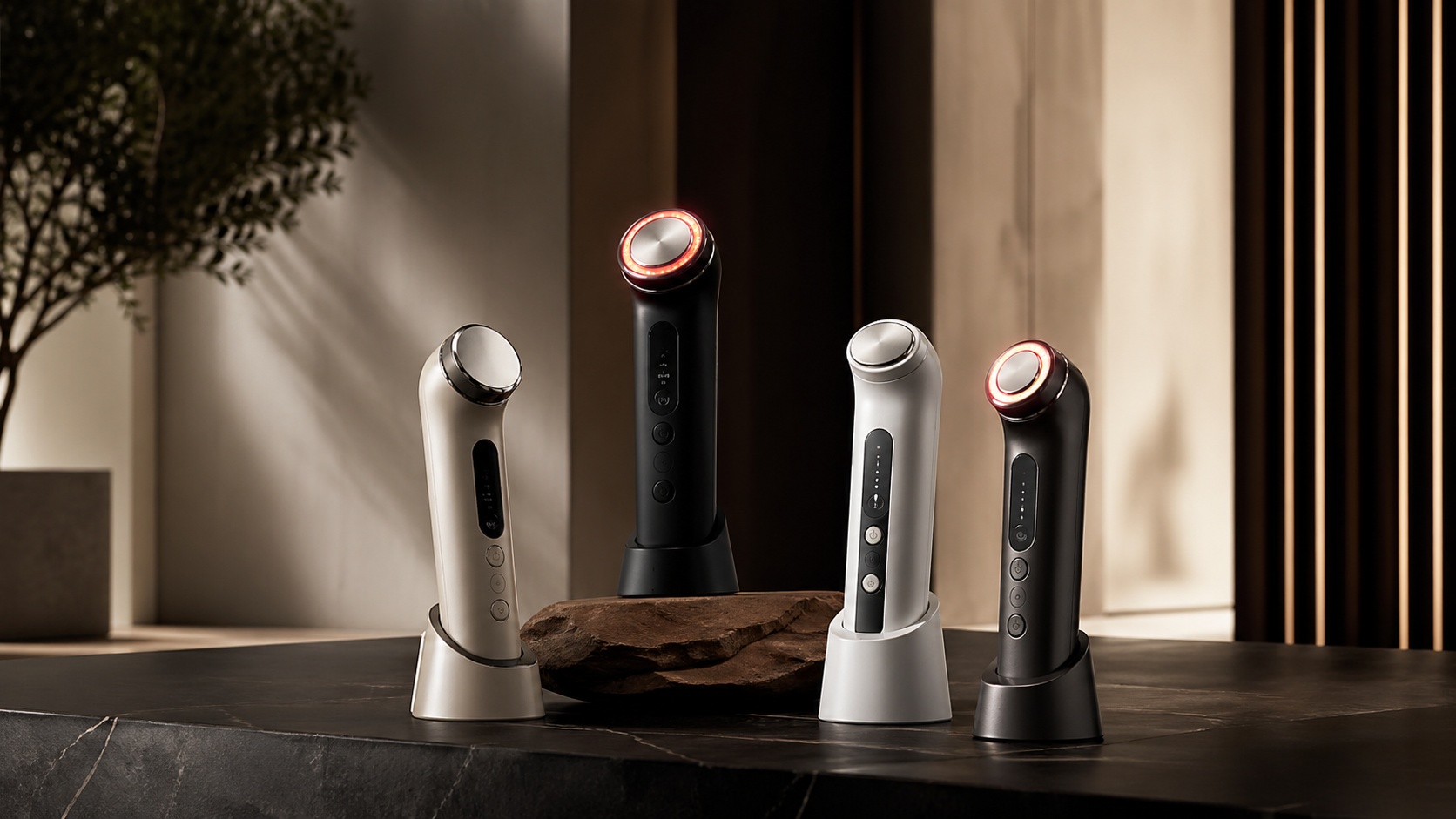 RF anti-aging device for reducing wrinkles and improving skin tone