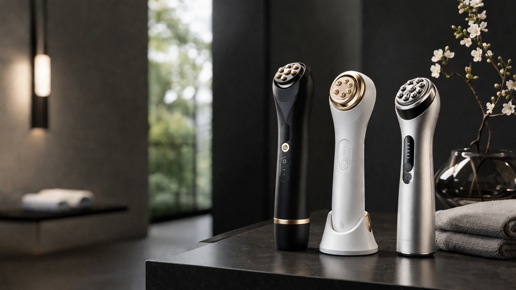 RF skin tightening device for firming and lifting skin