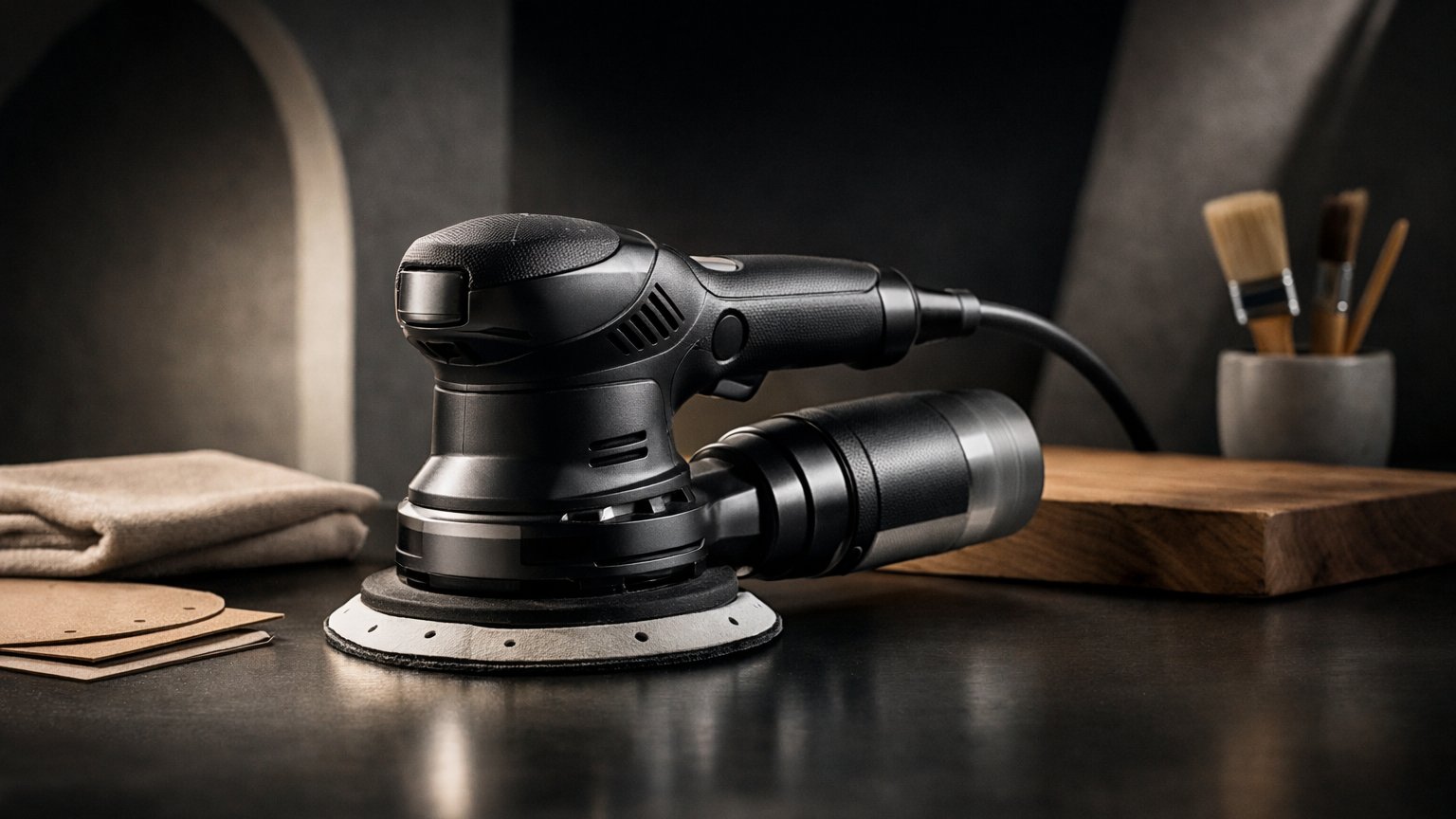 Random orbital sander representing versatile finish sanding