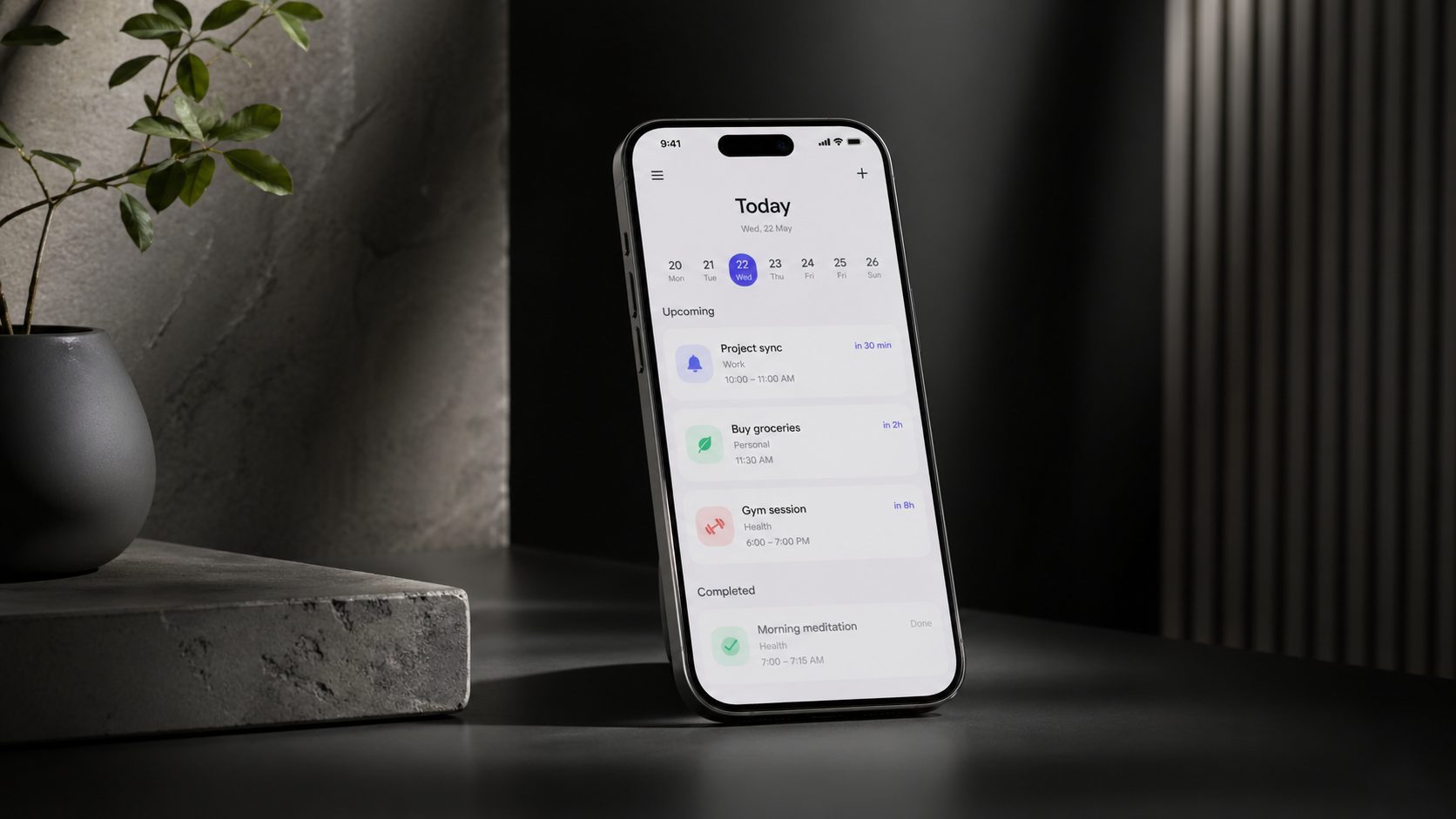 Reminder app sending notifications for scheduled tasks