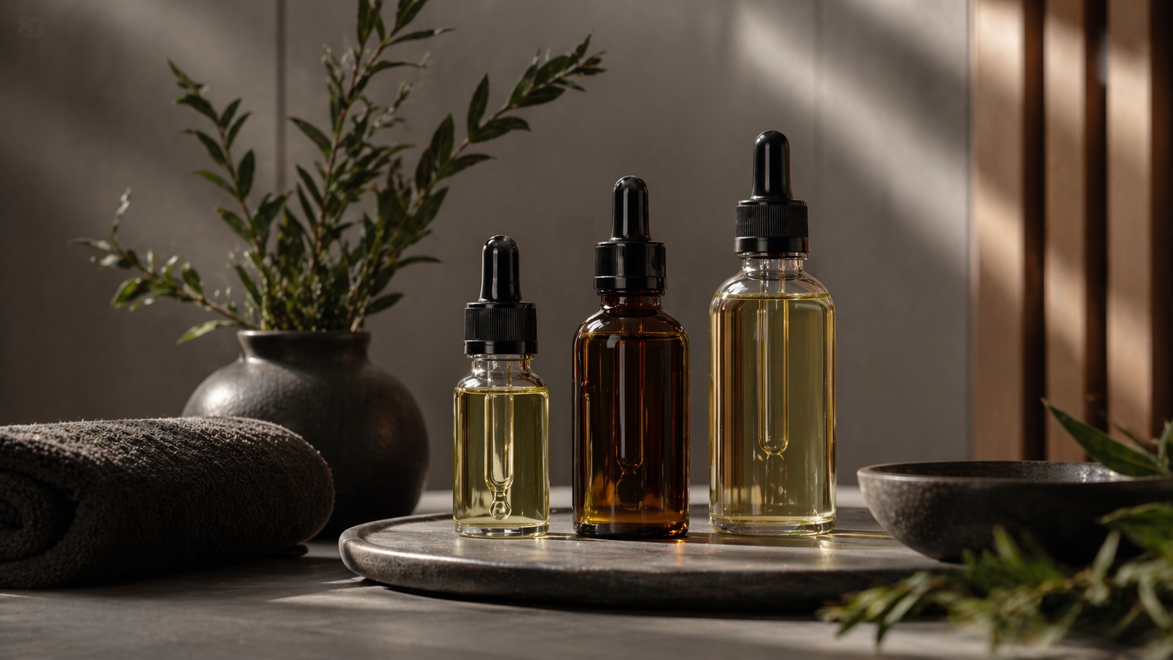Natural oils representing nourishing scalp oil treatments