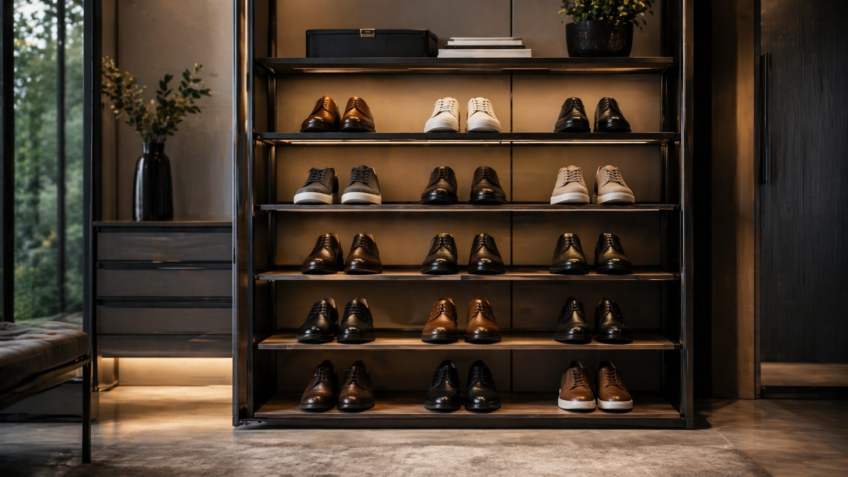 Shoe rack organizing multiple pairs neatly