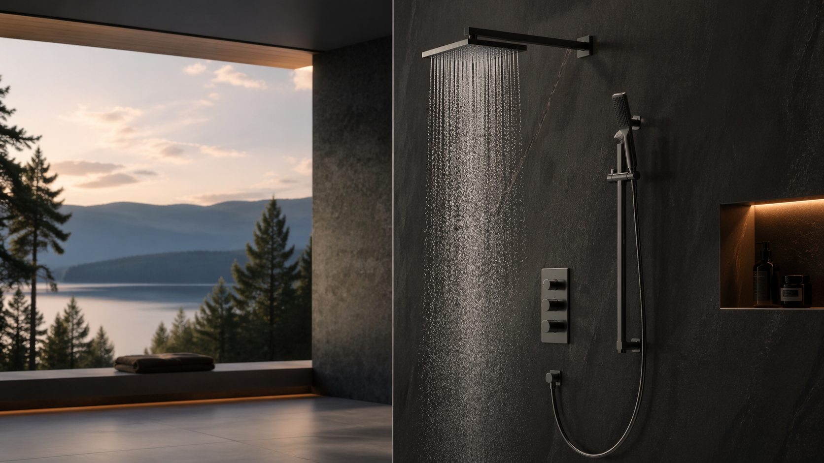 Shower system representing full shower setups
