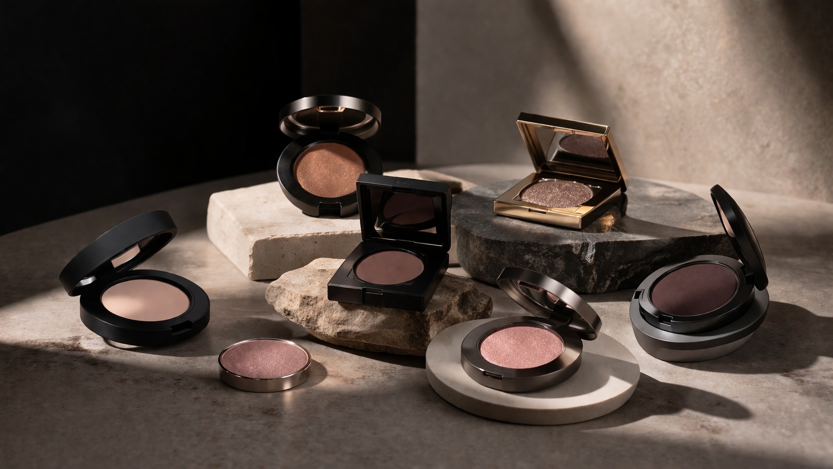 Single eyeshadow compact showcasing pigment