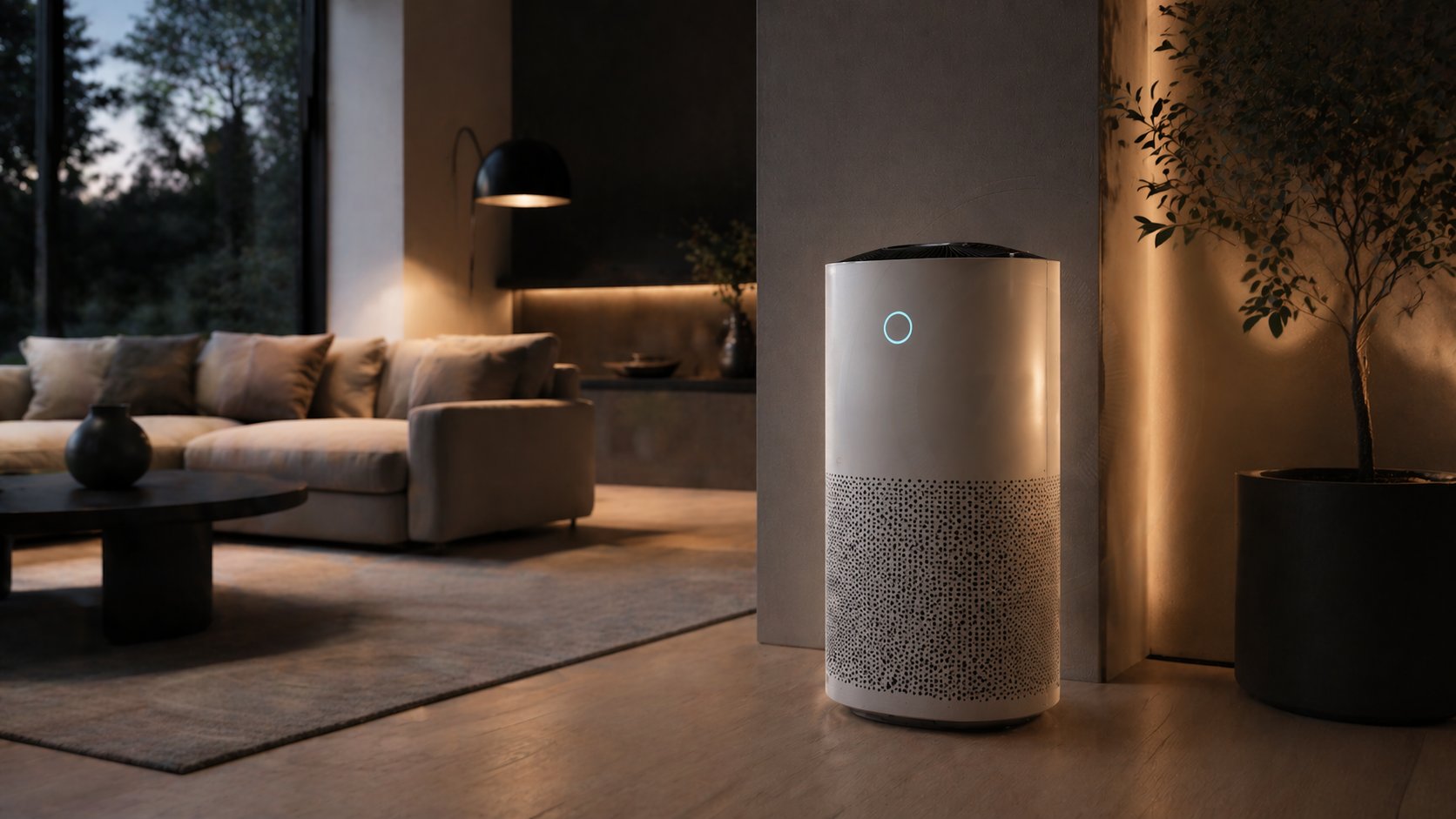 Smart air purifier improving indoor air quality