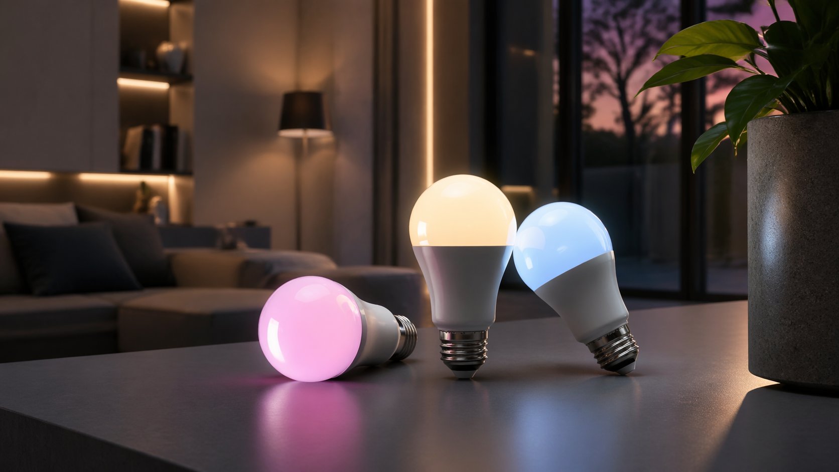 Smart bulb representing connected lighting control