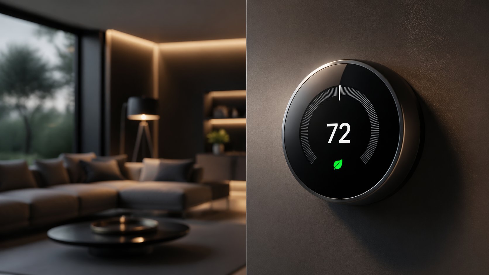 Smart thermostat controlling home temperature