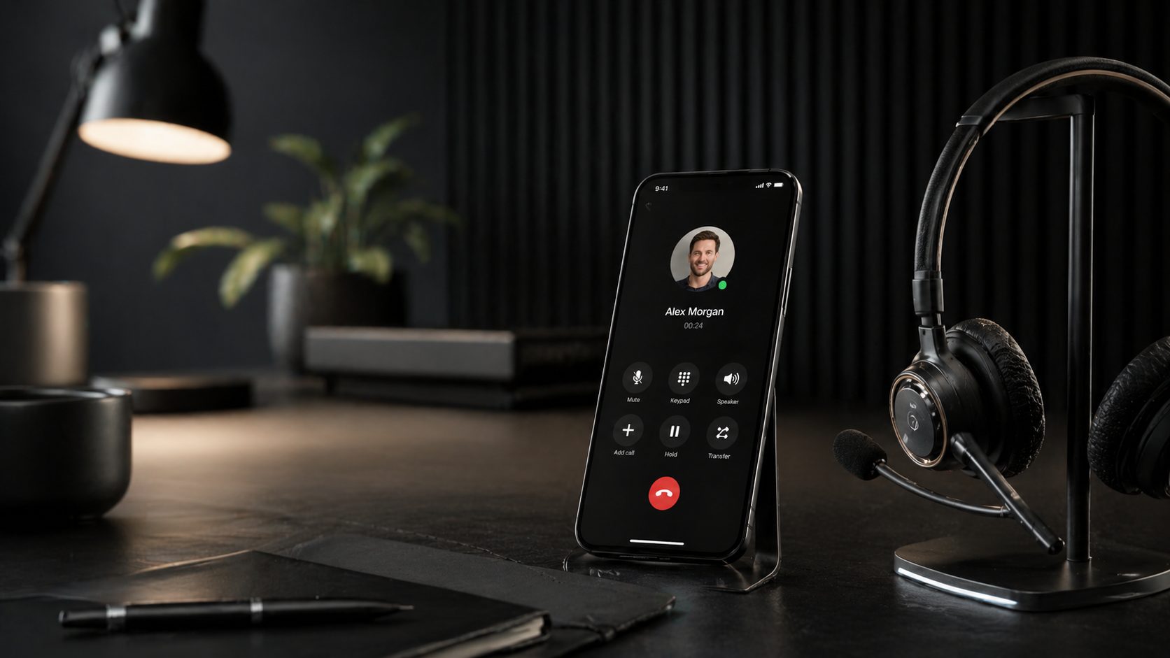 Softphone application on desktop for business voice communication