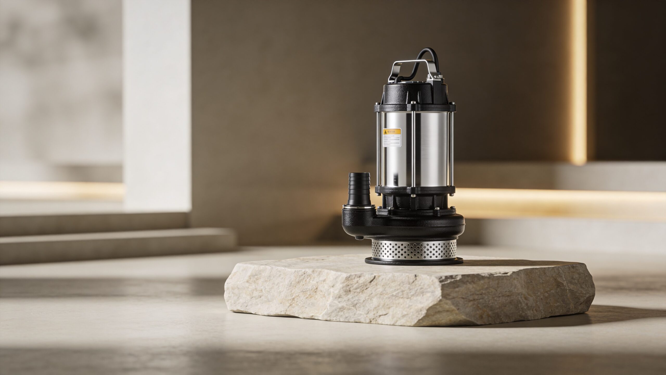 Sump pump system in basement pit