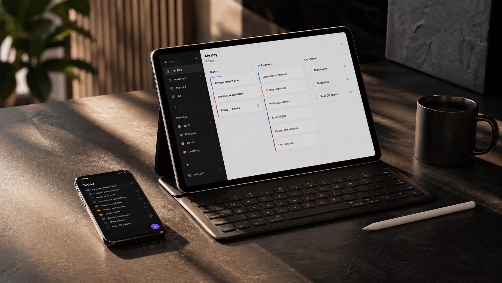 To-do list app interface for simple task tracking