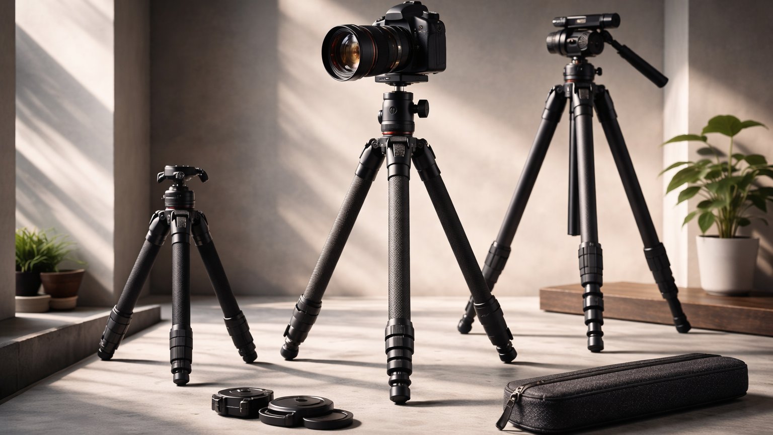 Camera tripod used for stable photography and video